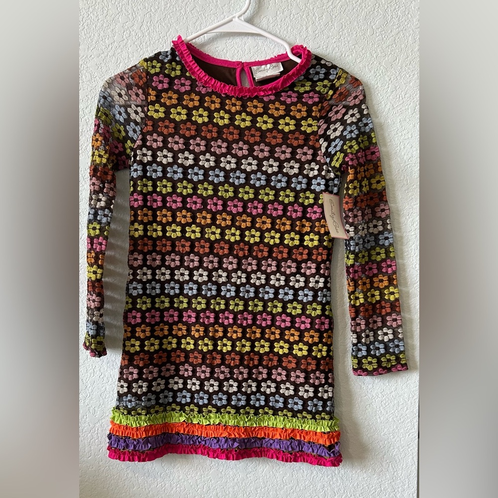 Emily Rose Girls Floral Ruffle Dress NWT Boutique Long Sleeve